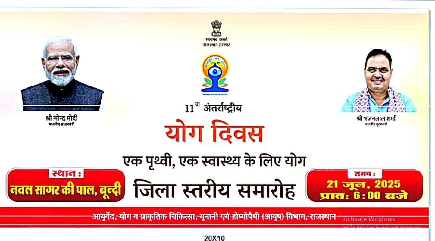 अन्तराष्ट्रीय योग दिवस 2025 बूंदी राजस्थान